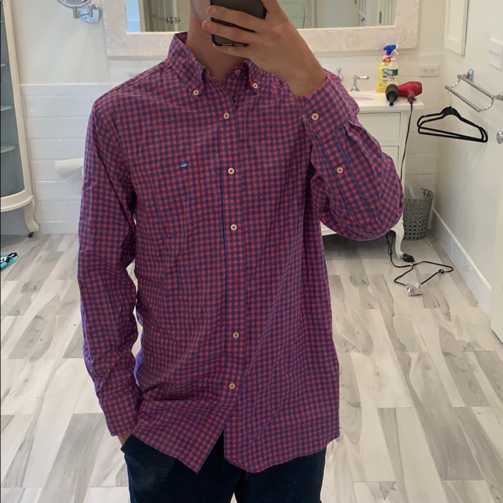 Southern Tide Pink/Indigo Button Down